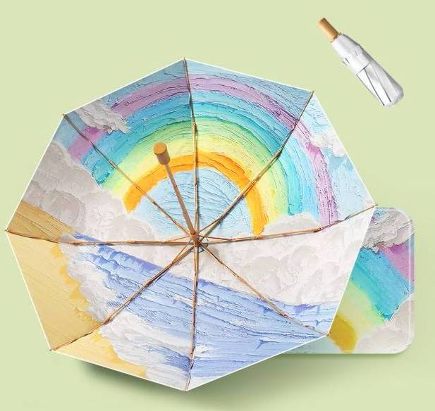 Custom High Quality oil painting Inside Full Color Picture Photo Print Parasol Umbrella