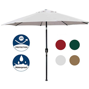 Portable wooden frame leisure ways patio advertising outdoor umbrella with plastic cup holder