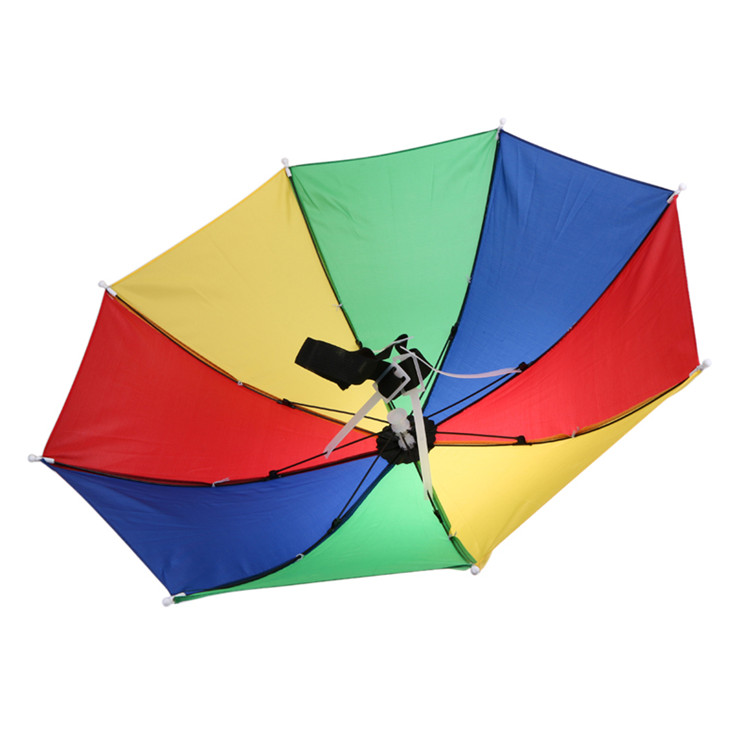 China promotional wholesale helmet colorful mini sun hat umbrellas custom print head fishing camping parasol umbrella hat