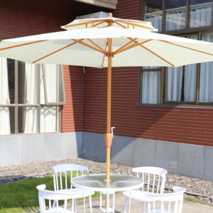 Luxury Garden Wooden Pole Beach Bamboo ECO Friendly Outdoor Sunshade Umbrella