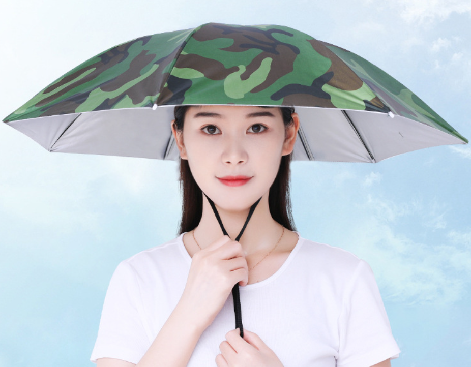 Promotional customized colorful mini foldable rain sun hard head hat umbrella