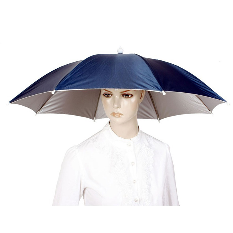 Big size hands free novelty headwear umbrella portable travel hiking beach fishing head hat uv protection fold sun umbrella