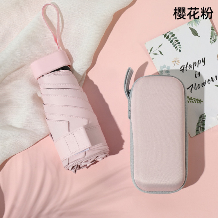 Custom Long Portable Convenient Mini Sun Small Umbrella Pocket Capsule UV Umbrella Women Gift Umbrella