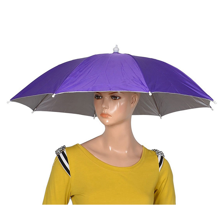 Big size hands free novelty headwear umbrella portable travel hiking beach fishing head hat uv protection fold sun umbrella