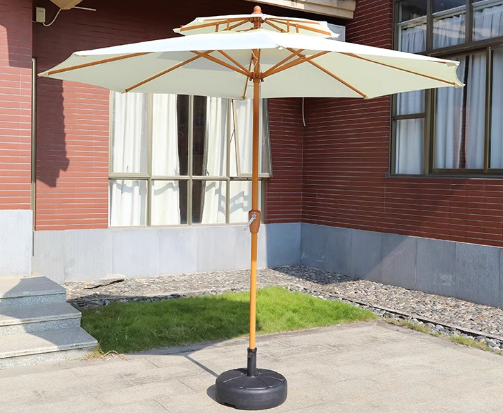 Luxury Garden Wooden Pole Beach Bamboo ECO Friendly Outdoor Sunshade Umbrella