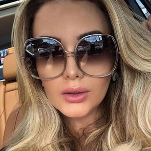 2024 Round Women Oversized Sunglasses Brand Designer Fashion Men Plastic Vintage Retro Gradient Sun Glasses UV400 Gafas De Sol