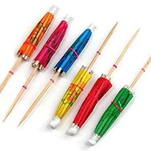 Hot Selling custom Decorative mini paper umbrella Bamboo Pick Flag stick cocktail umbrella toothpicks for drink and party