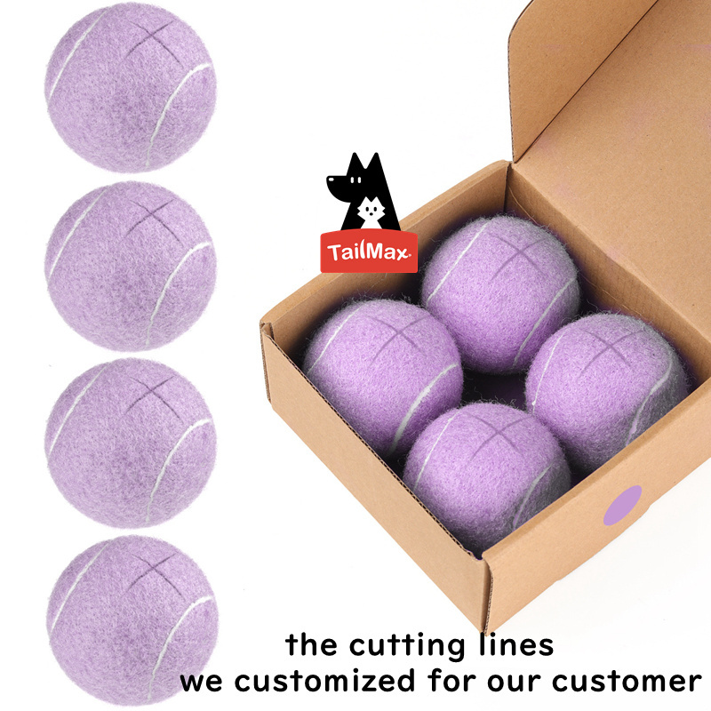 hot selling Pet Supplies Custom logo Eco-Friendly Throwing Dog Chew Toys Wholesale Rubber Tennis Balls interactive Dog toy ball