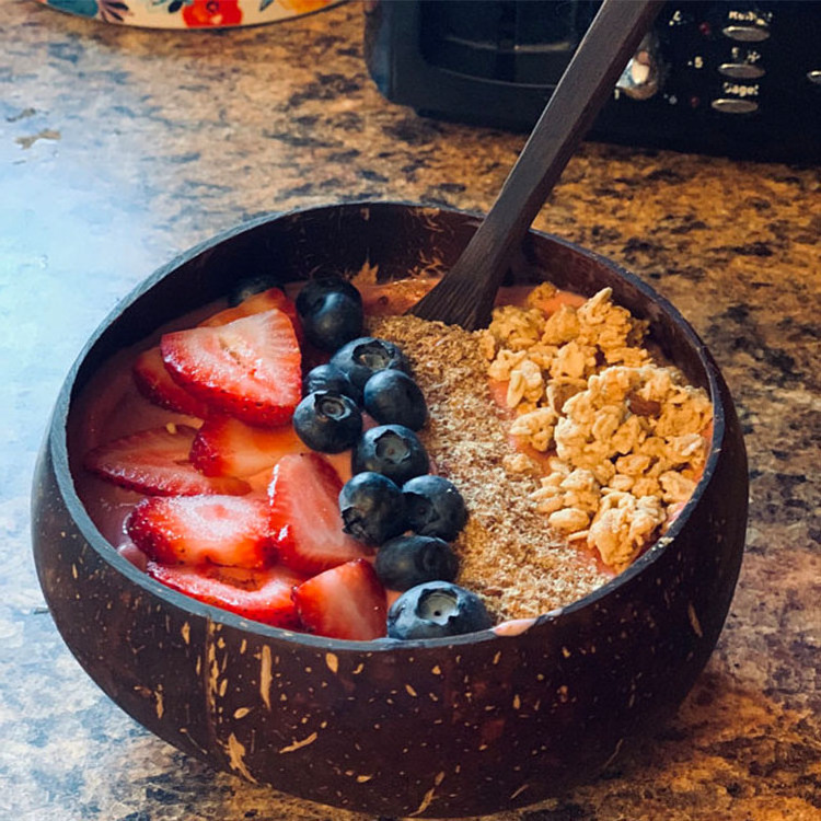 natural wooden bowl hand made coconut shell salad bowl