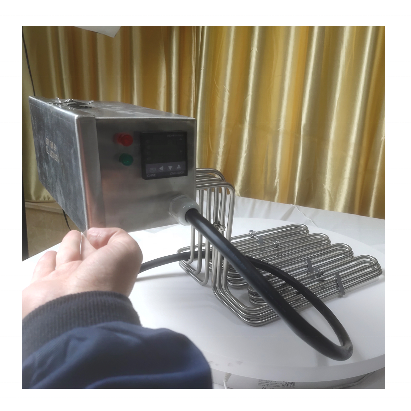 TZCX Brand customized  Electric resistance heater Deep Fryer Heating Element assembly with thermostat temperature controller