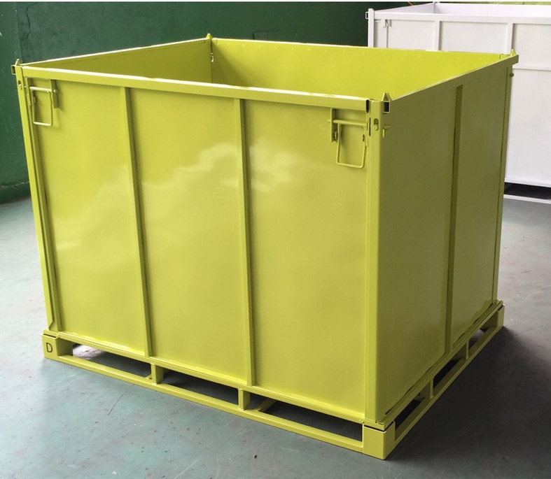 Collapsible Lockable Transport Juice Liquid Metal Crates Bulk Metal Storage IBC MB5 Box MB6 Storage Cages For Chemical