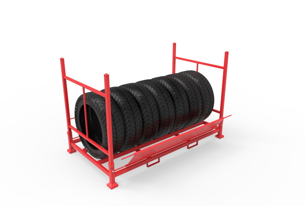 Factory Customized warehouse heavy duty portable rack metal spare steel detachable stackable pallet tire rack storage system