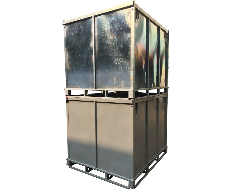 Collapsible Lockable Transport Juice Liquid Metal Crates Bulk Metal Storage IBC MB5 Box MB6 Storage Cages For Chemical