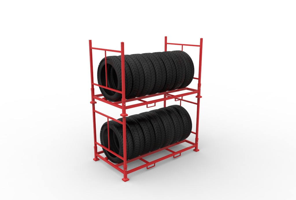 Factory Customized warehouse heavy duty portable rack metal spare steel detachable stackable pallet tire rack storage system