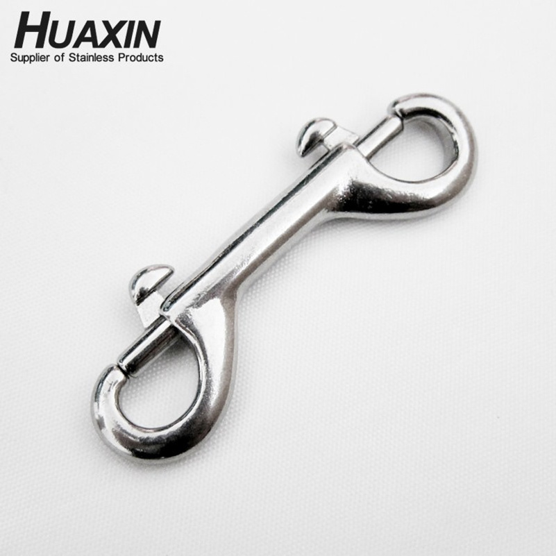 Heavy Duty Stainless Steel 316 Double Ended Bolt Snap Hook For Diving Long Trigger Hook Rope Bag Hardware