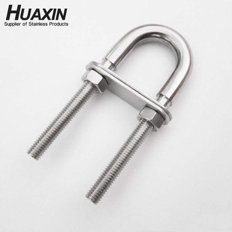 Top Quality Grade 304 Stainless Steel Metric U Bolt With Plates U-Bolt Clamp M8*100 For Gym