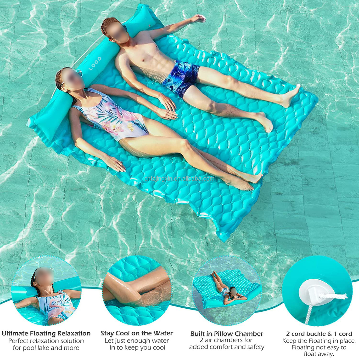 Inflatable Water Floating Mattress Lounge Pool Floating Raft Water Air Mattress for Swimming Pool