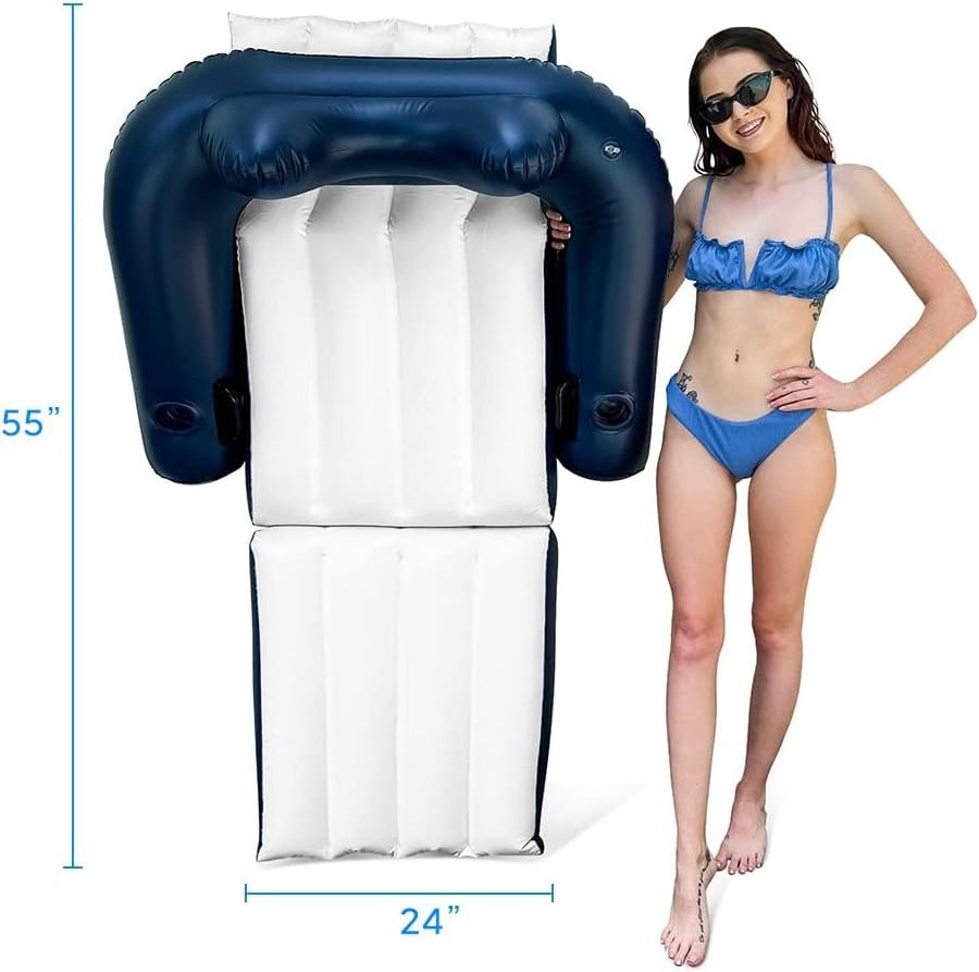 Factory Pool Float 2 in 1 Pool Lounger,Inflatable Pool Floats Adult Luxury Water Lounge with Headrest, Backrest & Footrest