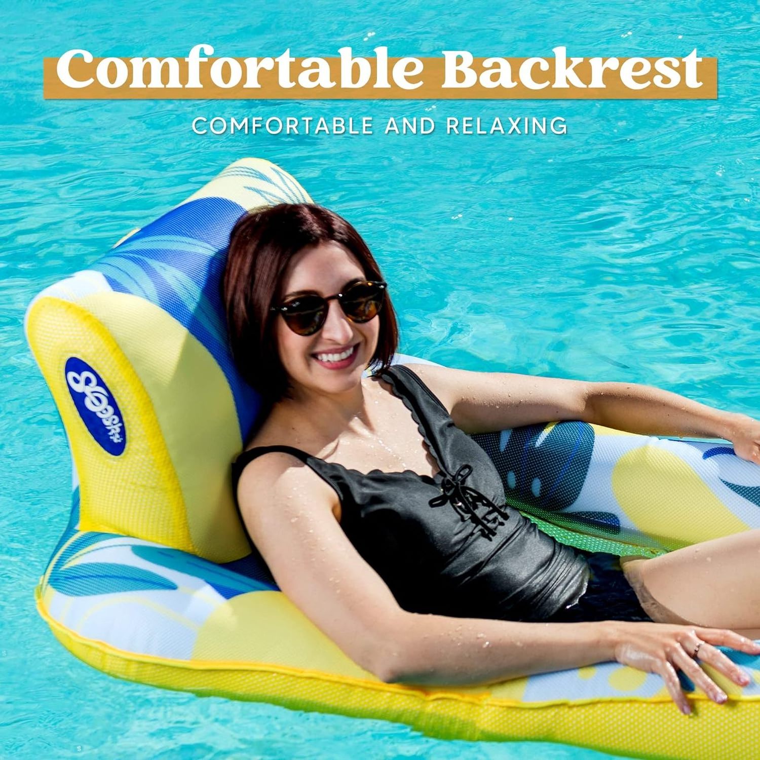 Factory Water Lounge with Backrest,Inflatable Pool Float,Pool Lounger for Adult Summer Fun Swim Pool Party Activities