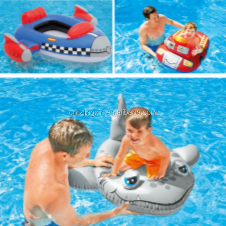 Factory sell small plastic air boat PVC kids water boats best price inflatable swimming rubber boat toy with car,jet ski shape