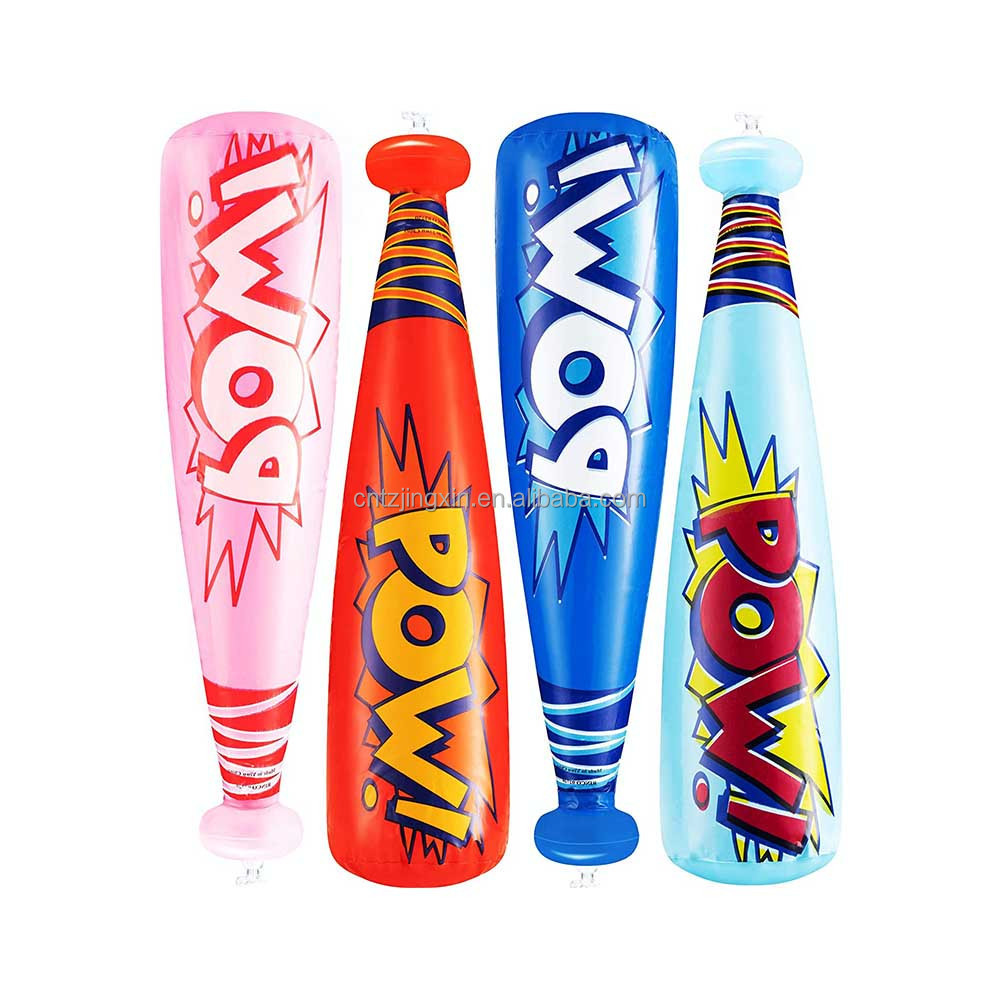 Pow Inflatable Baseball Bats 20 Inch Inflatable Toy Bat for Kids Carnival Prizes, Goodie Bag Favors or Superhero Birthday Party