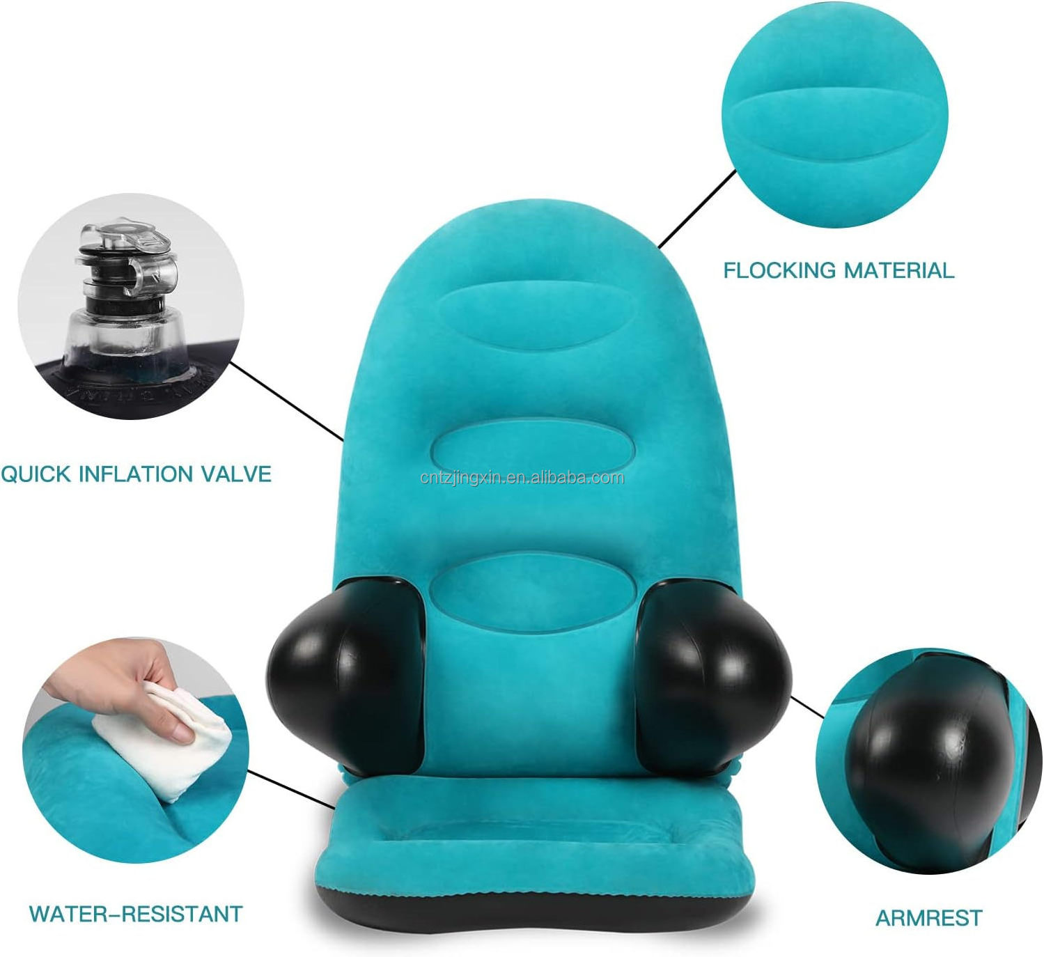 Factory customized PVC Inflatable Armrest Lounge Chair Couch Foldable Air Chair Lazy Couch for Gaming Reading Indoor Outdoor