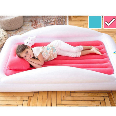 Factory 3 color 0.42mm Inflatable Toddler Travel Bed with Safety Bumpers  | Portable Toddler Bed for Kids | Toddler Air Mattress