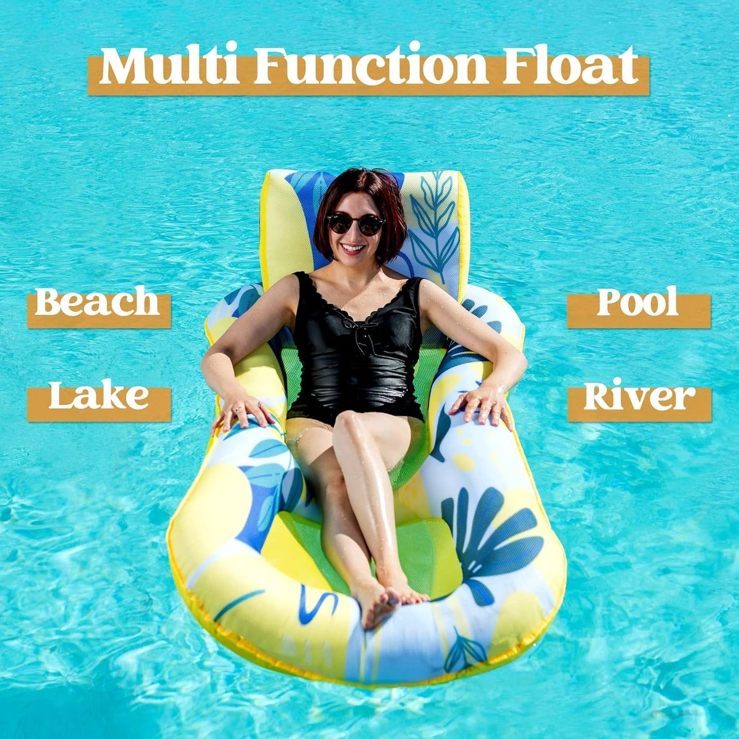 Factory Water Lounge with Backrest,Inflatable Pool Float,Pool Lounger for Adult Summer Fun Swim Pool Party Activities