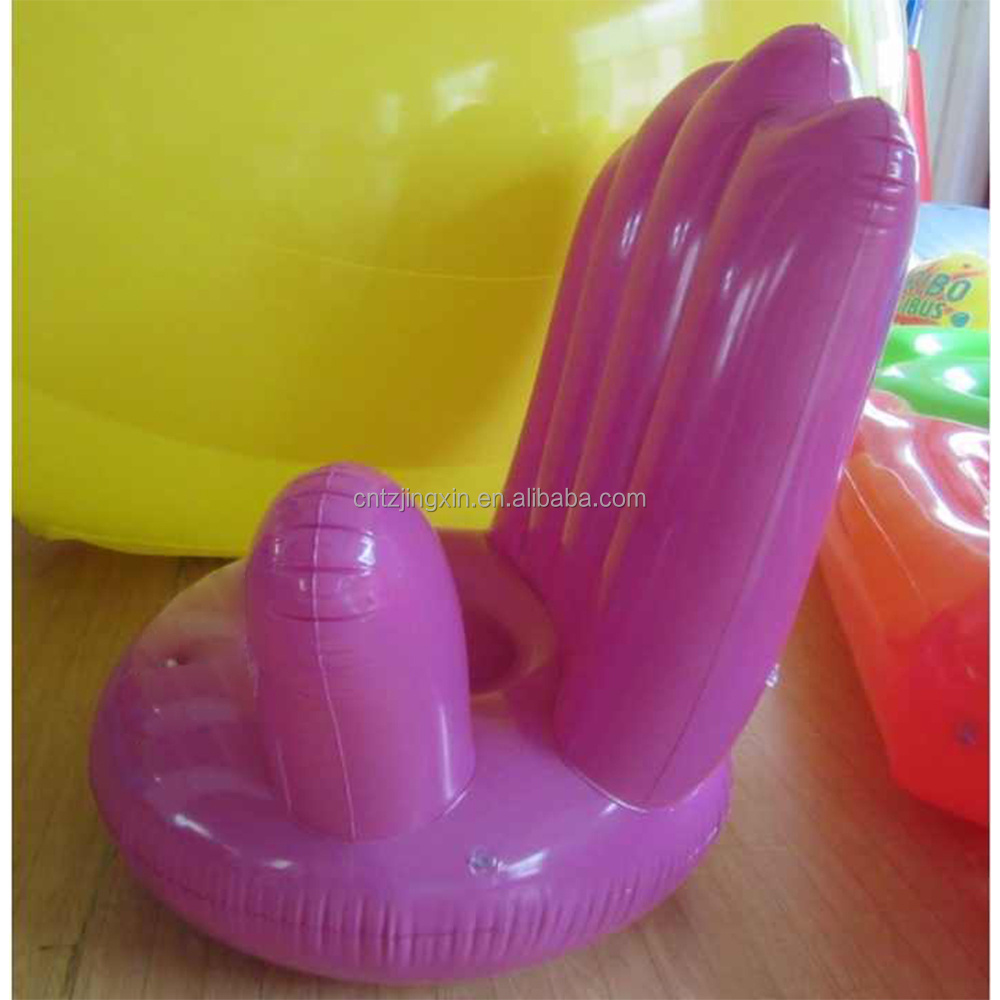 Factory Custom PVC Inflatable Purple Palm Shape Single Sofa Chair for Adult Camping Music Festival Party Living Room