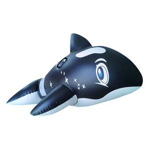 Inflatable black killer whale pool float for gifts and  party