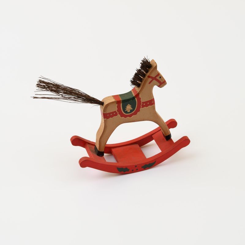 Personalized Wooden Christmas Decorations Ornaments High Quality Wooden Rocking Horse