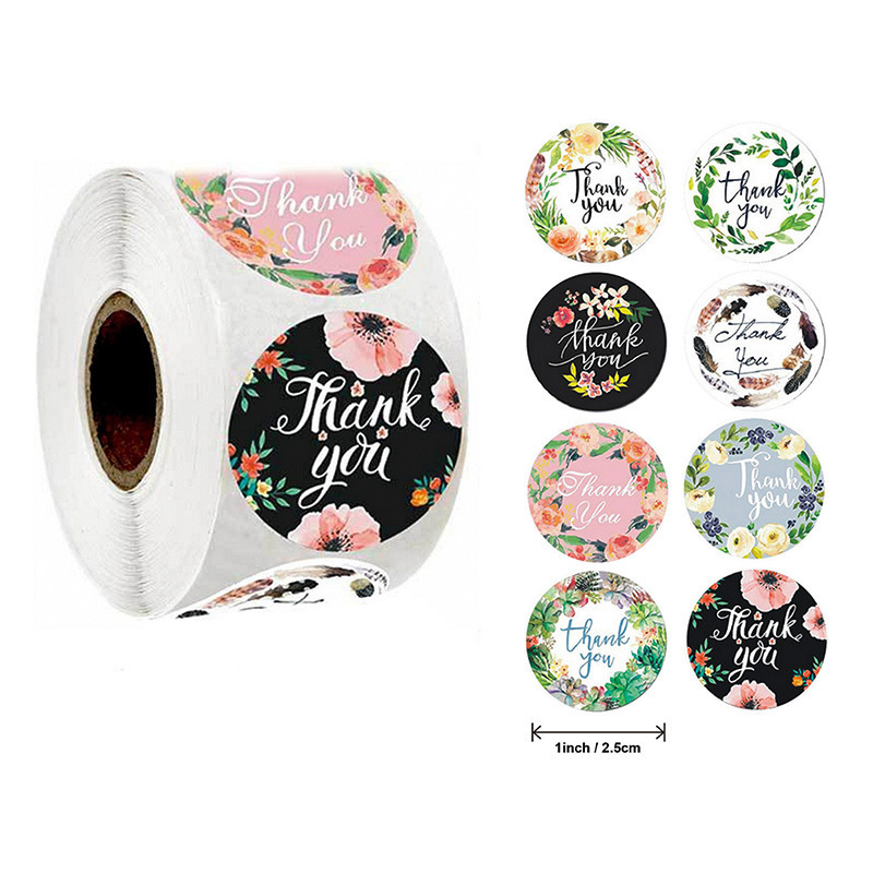 Colorful Printing Logo Pvc Round Self-Adhesive Stickers Thank You Labels For Gift Box