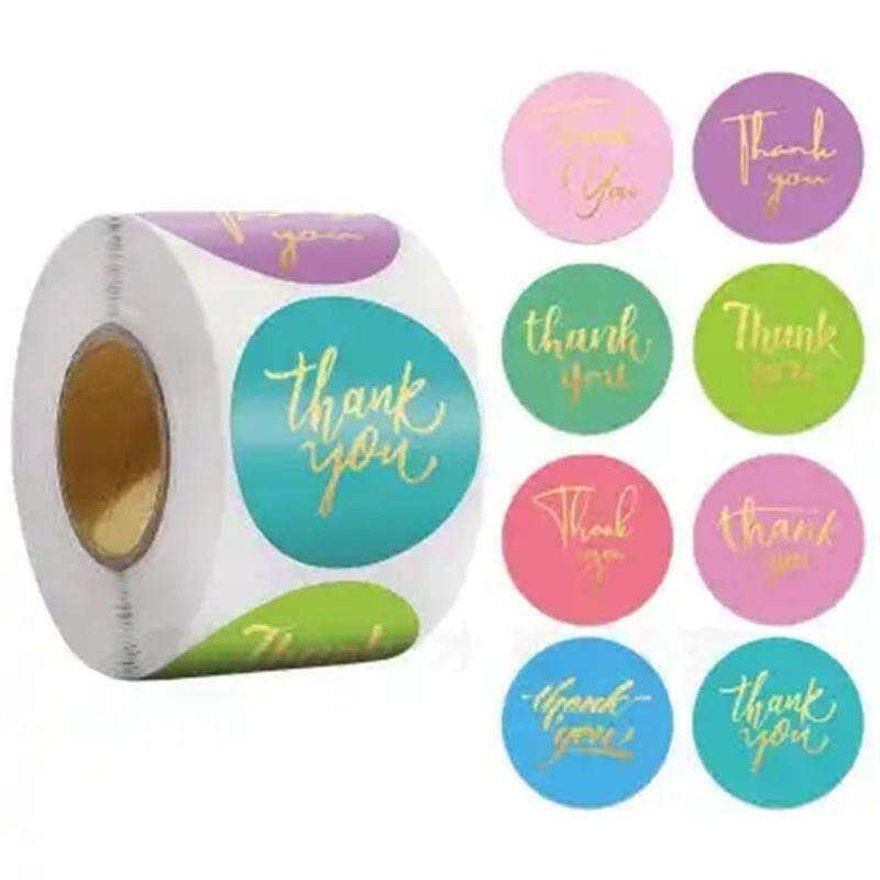 Colorful Printing Logo Pvc Round Self-Adhesive Stickers Thank You Labels For Gift Box