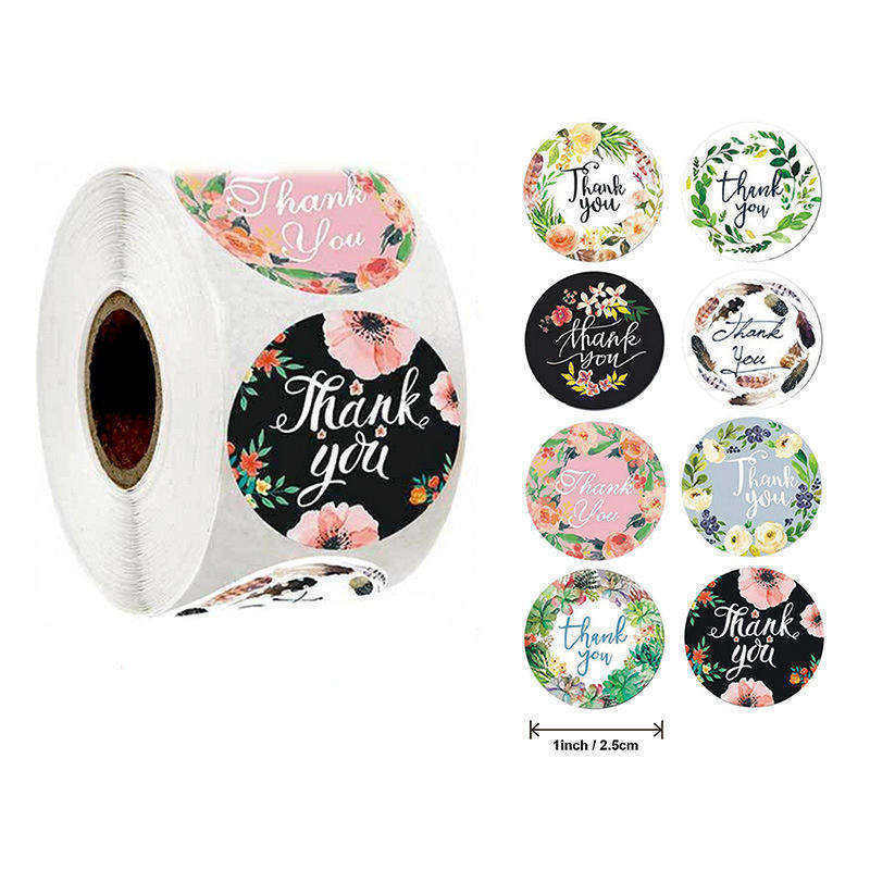 Colorful Printing Logo Pvc Round Self-Adhesive Stickers Thank You Labels For Gift Box