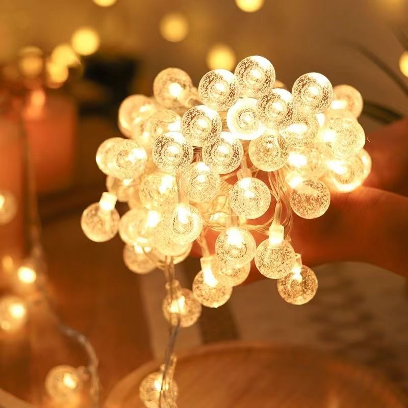 5M 50LED Outdoor String Lights Clear Crystal Ball Bright LED Decoration Strings for Holiday Party Outdoor Garden crystal ball