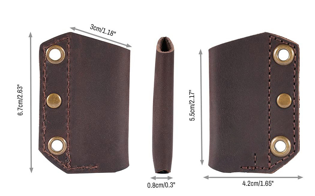 Lighter Holder for BIC J3/J5  Leather Lighter Case Genuine Leather Lighter Pouch Case with Brass Hole for Keychain