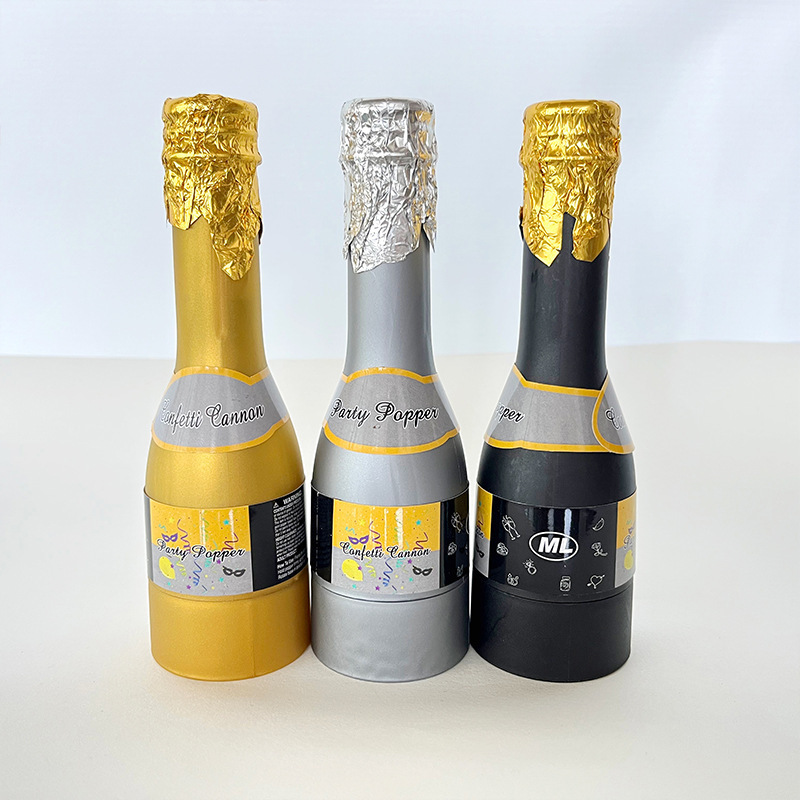 Birthdays Weddings Foil Silver Gold Confetti Popper Party Confetti Cannon Mini Wine Small Champagne Bottle Confetti Cannon