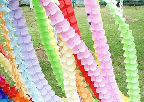 Mixed Color Paper Flower Garland For Wedding Birthday Background Party Streamers Supply