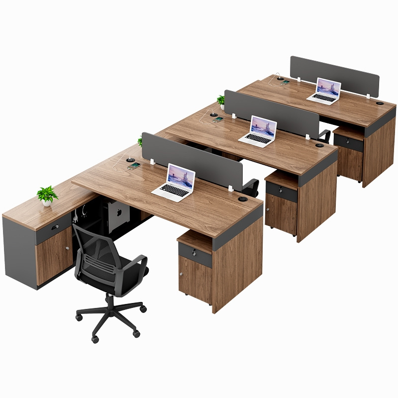 Factory Direct Sale Office Furniture Wooden Combination Modular Office Partition Staff Table Cubicle Workstation