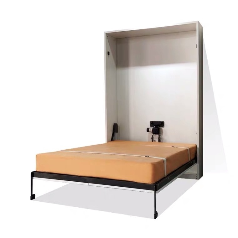 Modern design saves space hides shelves multifunctional convenience wooden foldable storage bed wall bed