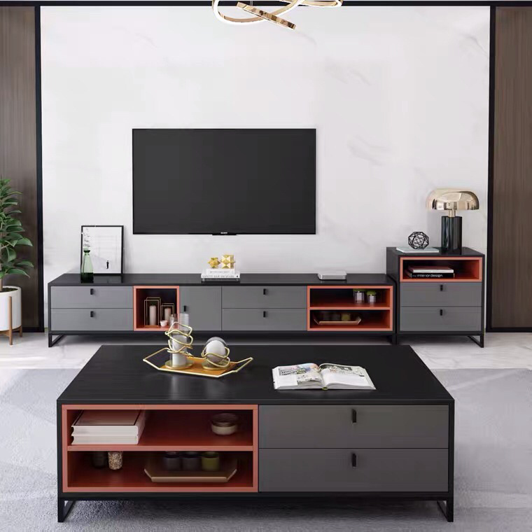 Home Living Room Furniture Cabinet Modern TV Stand Coffee Table Set