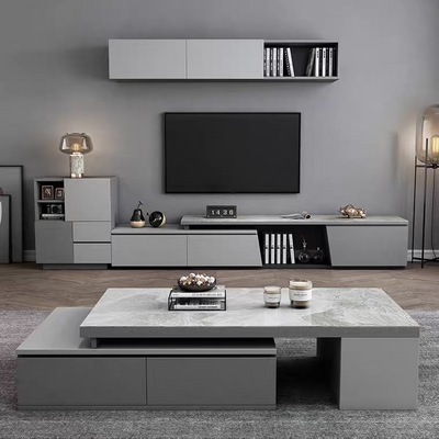 Home Living Room Furniture Cabinet Modern TV Stand Coffee Table Set