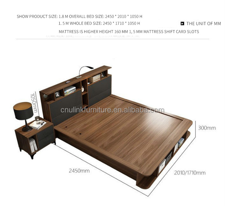 Modern Bedroom Furniture 3 Star Hotel Queen Size beds Room Furniture Melamine Hotel Bed