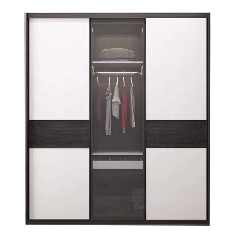 MDF cabinets Furniture Wooden mirror 6 Doors Custom Wardrobe Closets