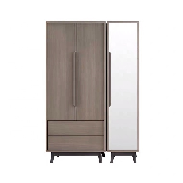 Dark Gray Wardrobe Sliding Door Home Bedroom Package Installation Storage Wardrobe