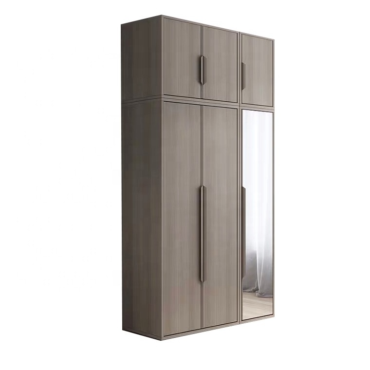 Dark Gray Wardrobe Sliding Door Home Bedroom Package Installation Storage Wardrobe