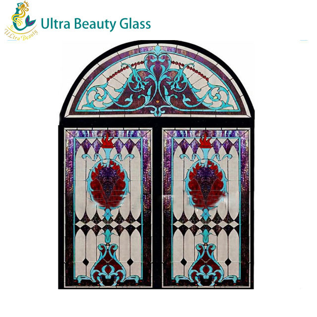 hanging stained glass window panel colored tiffany stained glass door