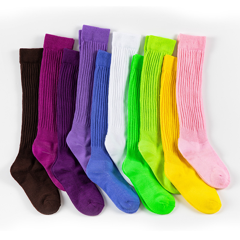 Hot sell unisex Polyester Cotton elastic comfortable slouch socks,  high quality breathable skin-friendly tube socks