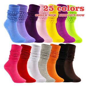 Hot sell unisex Polyester Cotton elastic comfortable slouch socks,  high quality breathable skin-friendly tube socks