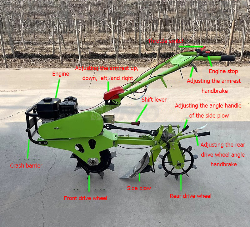 Professional Gasoline 4-stroke Mini Weeder Small Plower Cultivator Tiller 7HP Garden Tiller Cultivator